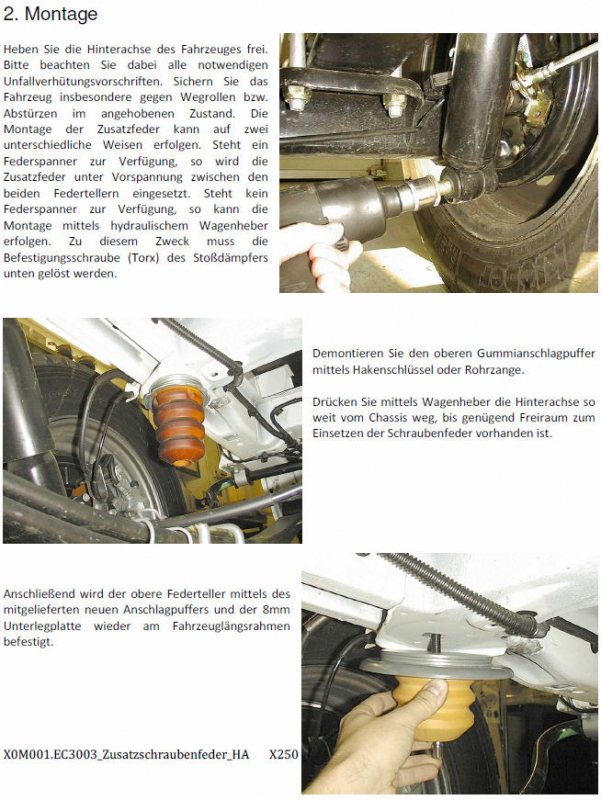 Zusatzschraubenfedern für die Hinterachse für Ducato 250
